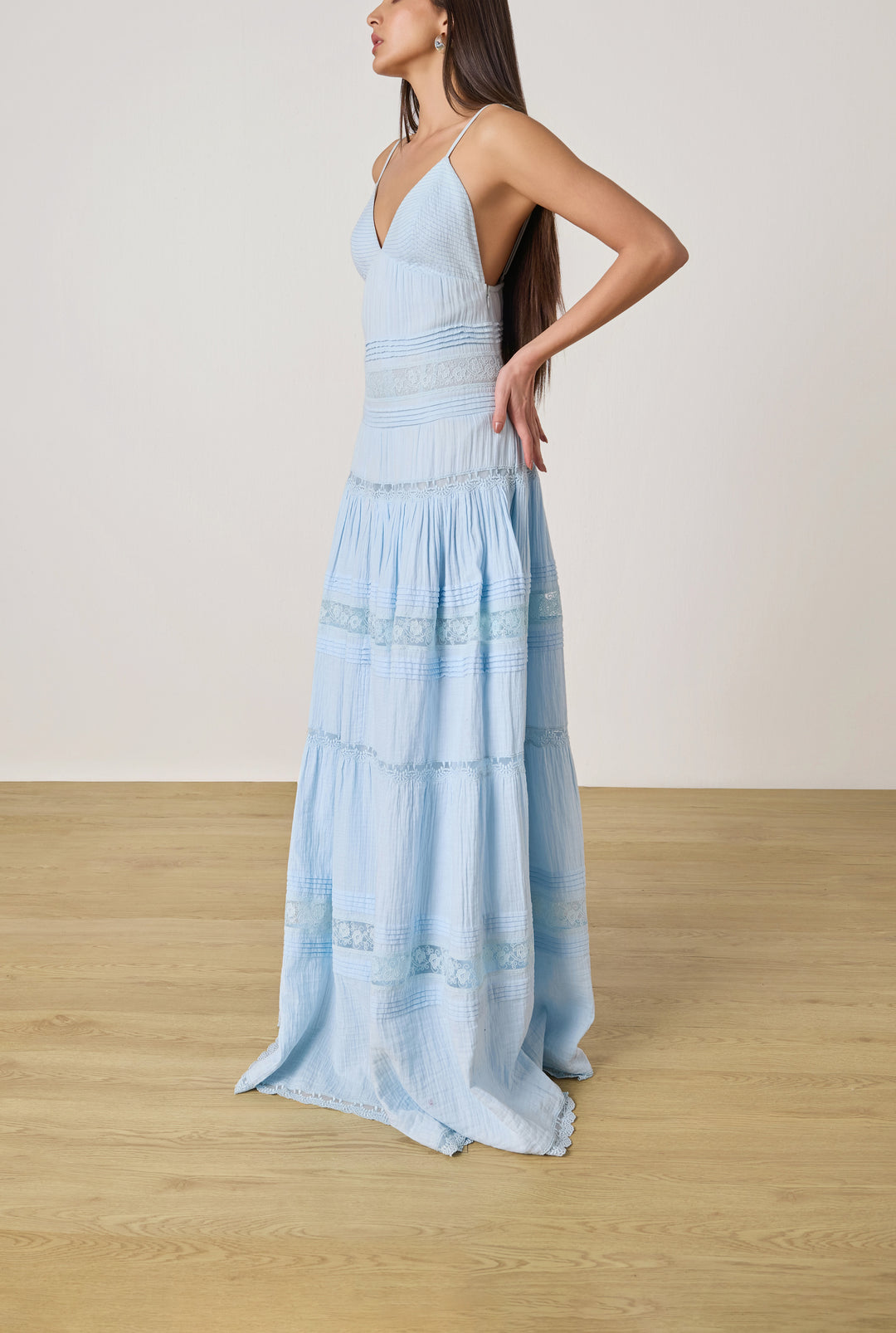 Dove Blue Tiered Maxi Dress - Rococo Sand