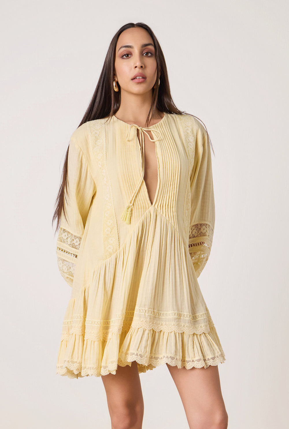 Dove Yellow Lace Dress - 4 of 7