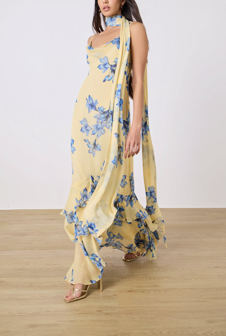 Flur Cowl Maxi Dress - Rococo Sand