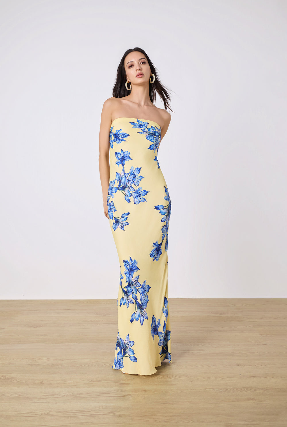 FLUR STRAPLESS YELLOW MAXI DRESS BY ROCOCO SAND