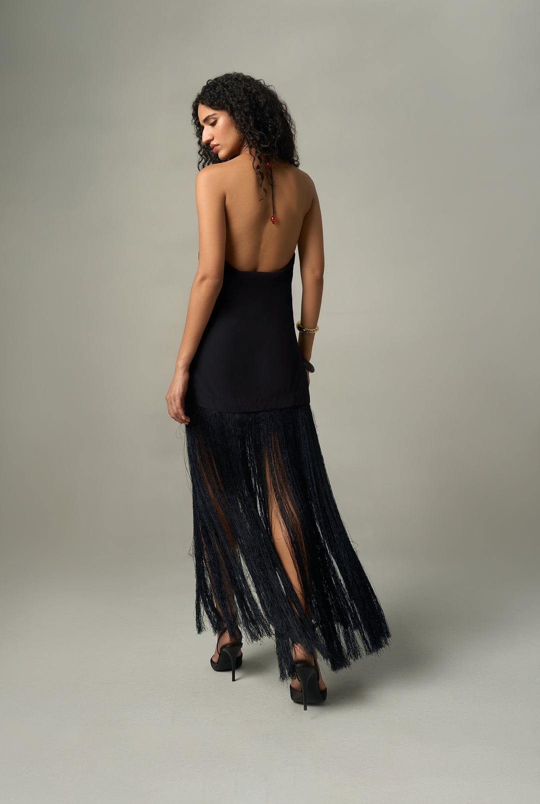 Norma Fringed Mini Dress - Rococo Sand