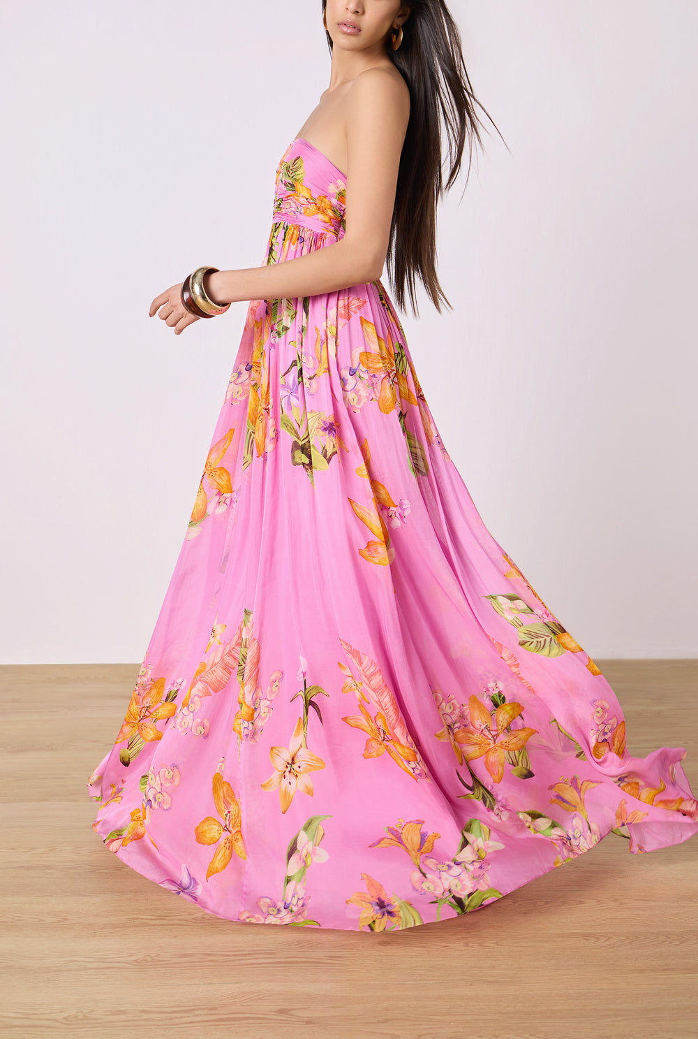 Posy Strapless Pink Maxi Dress - 4 of 7
