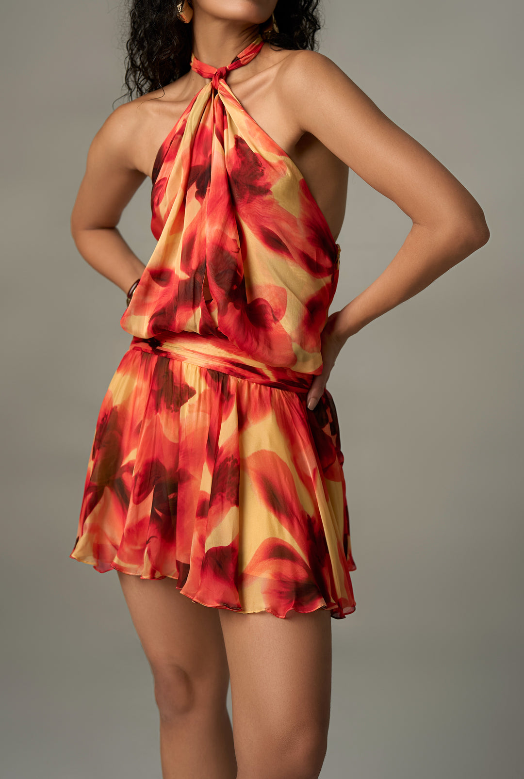 Rita Halter Mini Dress - Rococo Sand