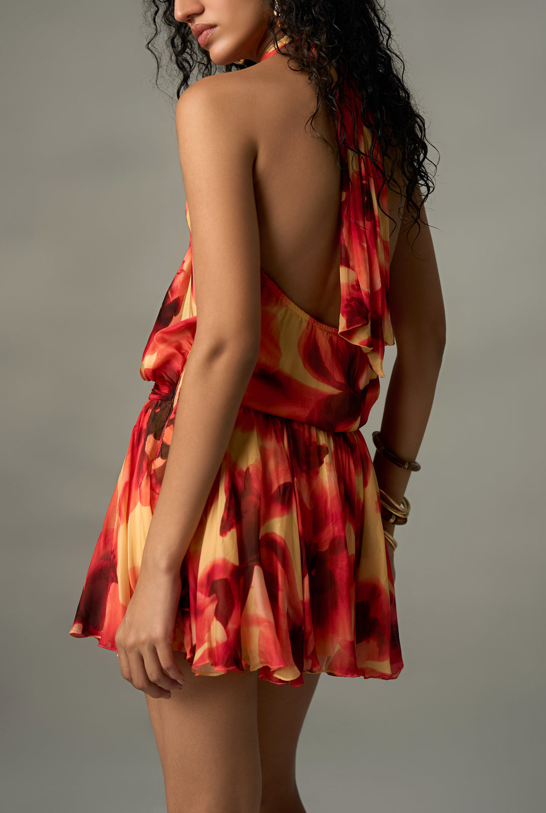 Rita Halter Mini Dress - Rococo Sand